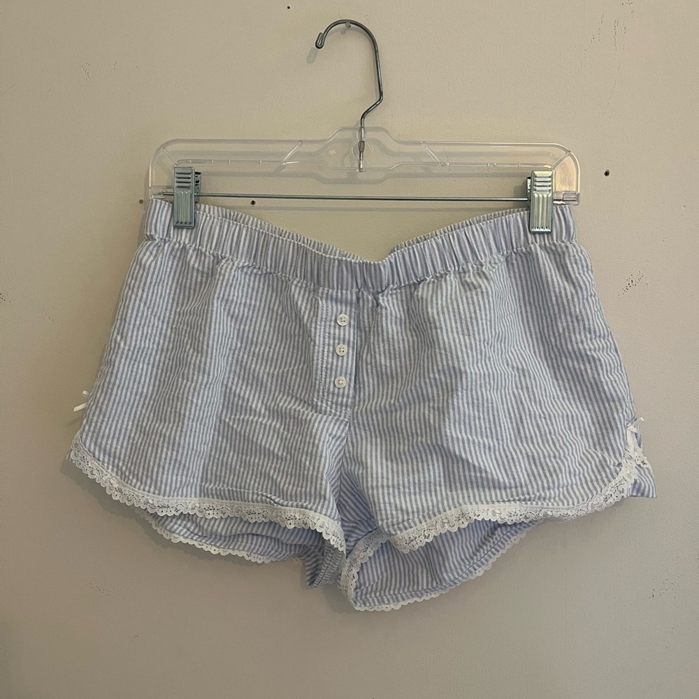 Blue Striped Women's Sleep Shorts